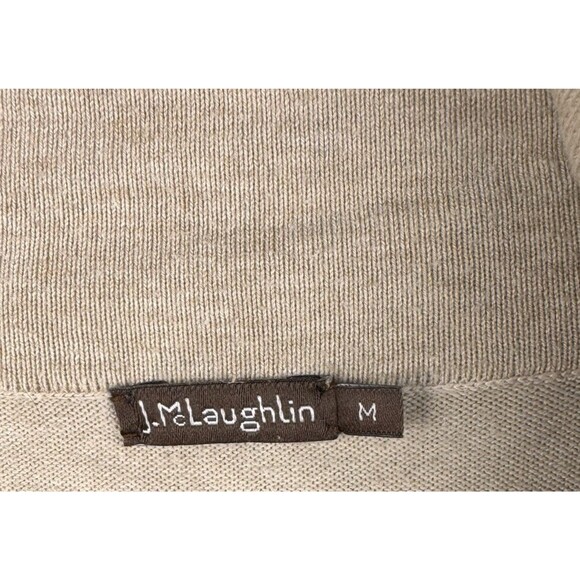 J McLaughlin Shirt Sweater Women's Medium Cowl Neck Modal Cotton Blend Beige - Picture 7 of 9